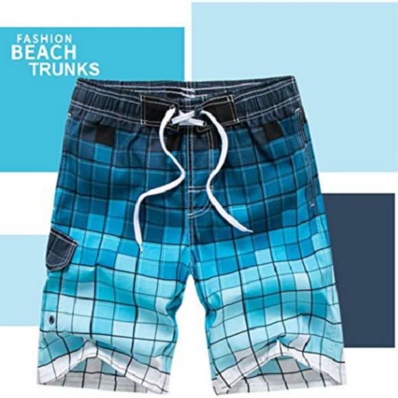 Other - Mens Swim Trunks Gradient Blue 3XL Mesh Lining